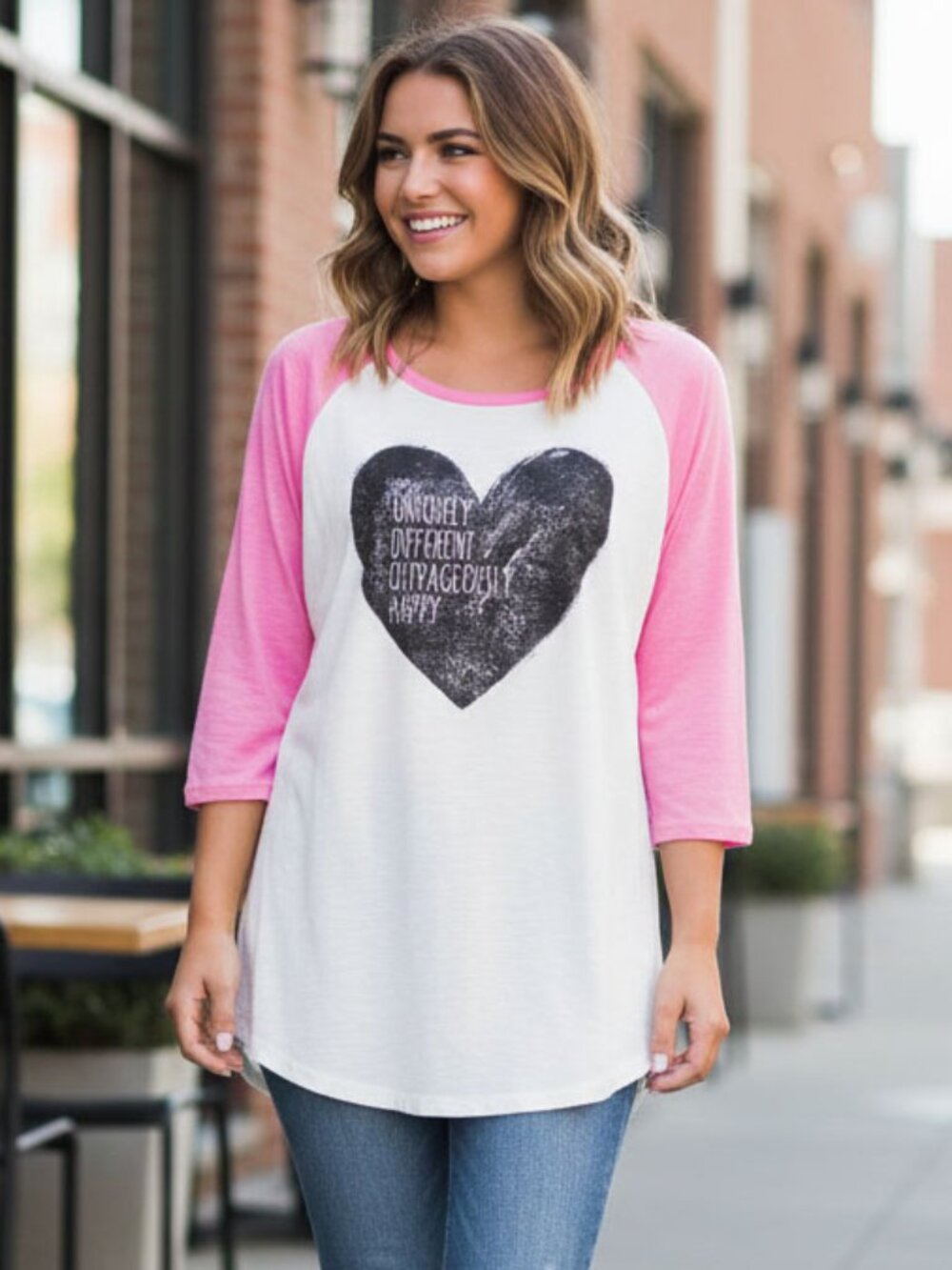 Keds Graphic Heart Tee UNIQUELY DIFFERENT OUTRAGEOUSLY HAPPY Size XL
